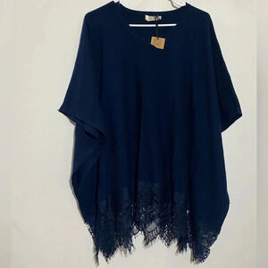 Molly Bracken Navy laced  poncho